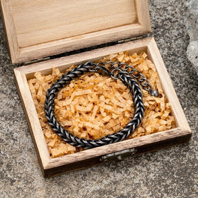 FREIR - Pulseira Masculina em Aço Inoxidável Bracelet Tesouros Vikings