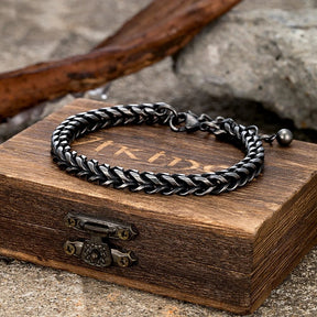 FREIR - Pulseira Masculina em Aço Inoxidável Bracelet Tesouros Vikings