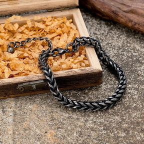 FREIR - Pulseira Masculina em Aço Inoxidável Bracelet Tesouros Vikings