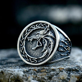 FREKI - Anel lobo de Odin em Aço Inoxidável Ring Tesouros Vikings