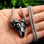 Goat Skull - Colar em Aço Inoxidável Necklace Tesouros Vikings