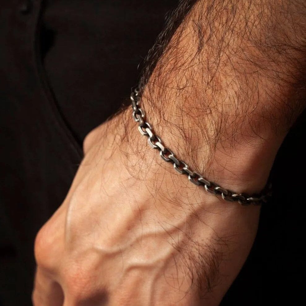 Halfdan - Pulseira Masculina em Aço Inoxidável Bracelet Tesouros Vikings