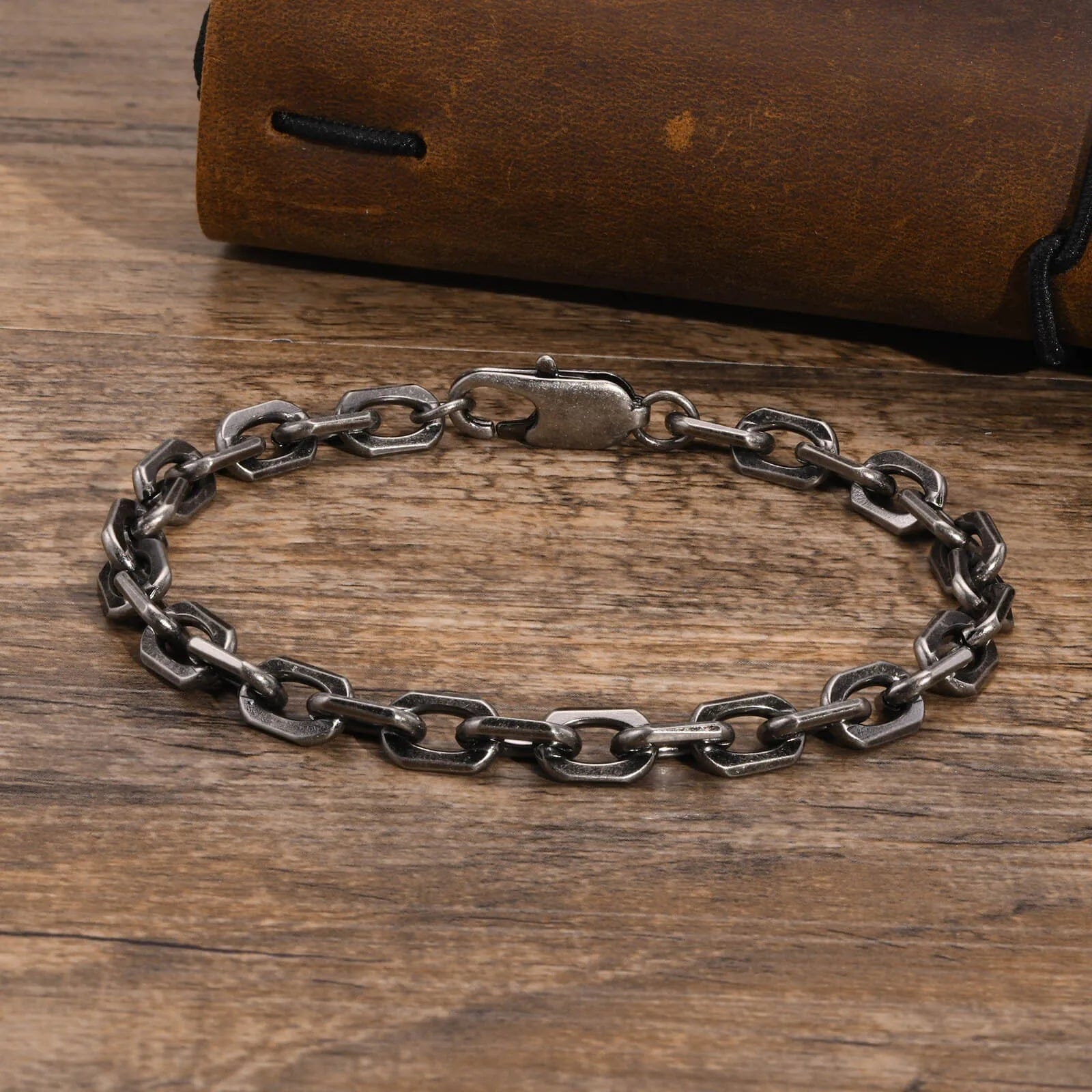 Halfdan - Pulseira Masculina em Aço Inoxidável Bracelet Tesouros Vikings