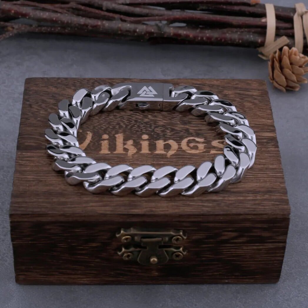 HARALD - Pulseira Masculina em Aço Inoxidável Bracelet Tesouros Vikings