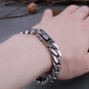 HARALD - Pulseira Masculina em Aço Inoxidável Bracelet Tesouros Vikings