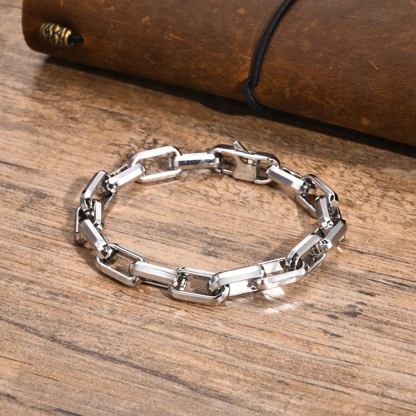 HORIK - Pulseira Masculina em Aço Inoxidável Bracelet Tesouros Vikings