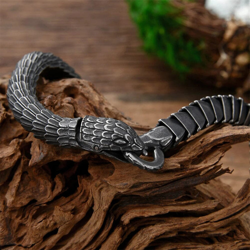 Orecchino a cerchio in argento sterling Ouroboros Jormungand
