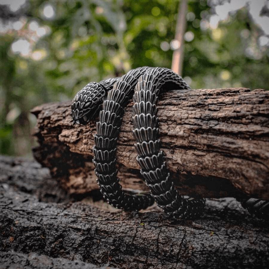 JORMUNGAND - Colar Masculino de Serpente em Aço Inoxidável Necklace Tesouros Vikings