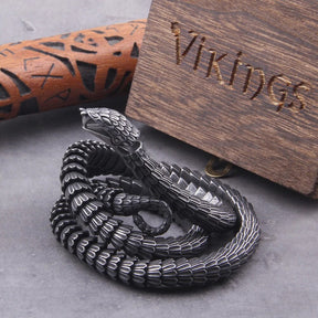 JORMUNGAND - Colar Masculino de Serpente em Aço Inoxidável Necklace Tesouros Vikings