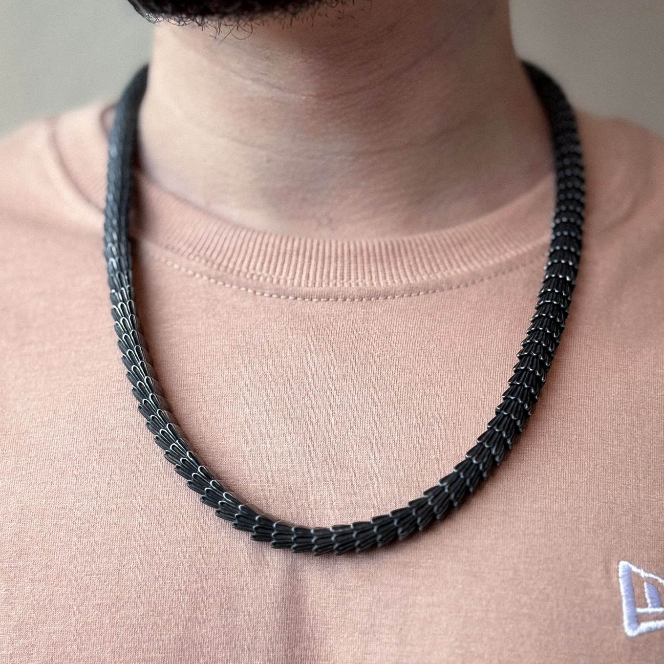 JORMUNGAND - Colar Masculino de Serpente em Aço Inoxidável Necklace Tesouros Vikings