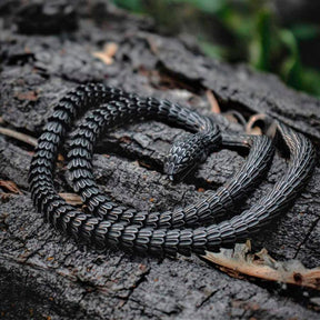 JORMUNGAND - Colar Masculino de Serpente em Aço Inoxidável Necklace Tesouros Vikings