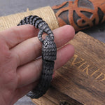 JORMUNGANDR - Pulseira Serpente do Mundo em Aço Inoxidável Bracelet Tesouros Vikings