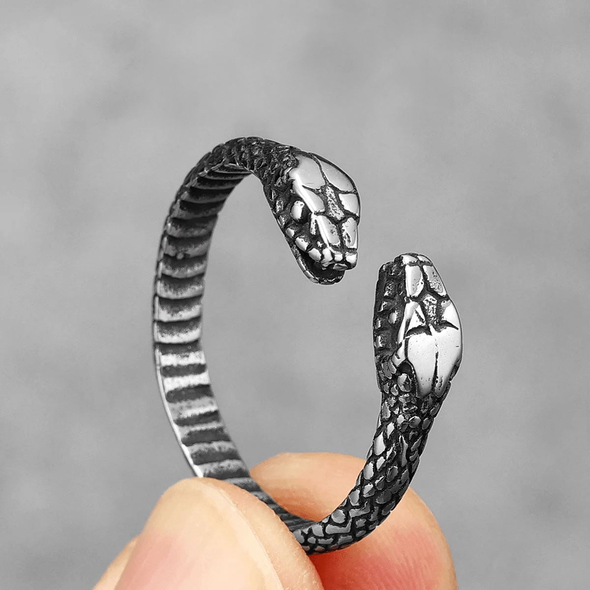 Kit de Anéis SERPENTES - Anel em Aço Inoxidável Ring Tesouros Vikings