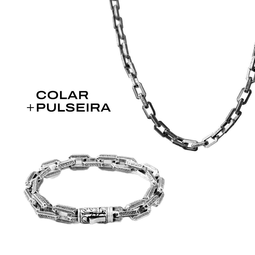 Kit ODIN - Colar e Pulseira + Porta-Joias Kit ODIN - Colar + Pulseira Tesouros Vikings