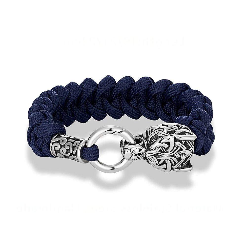 LOBO VIKING - Pulseira de Paracord Masculina Bracelet Tesouros Vikings