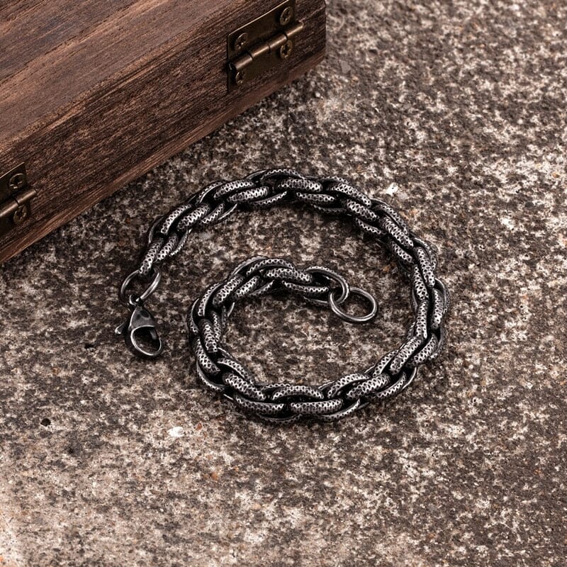 LOKI - Pulseira Masculina de Aço Bracelet Tesouros Vikings