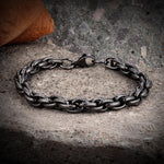 LOKI - Pulseira Masculina de Aço Bracelet Tesouros Vikings