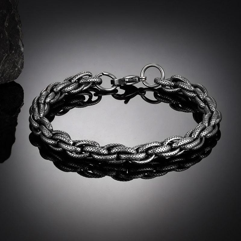 LOKI - Pulseira Masculina de Aço Bracelet Tesouros Vikings