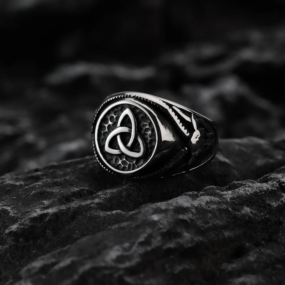 ODIN TRISKELION - Anel de Aço Inoxidável Ring Tesouros Vikings