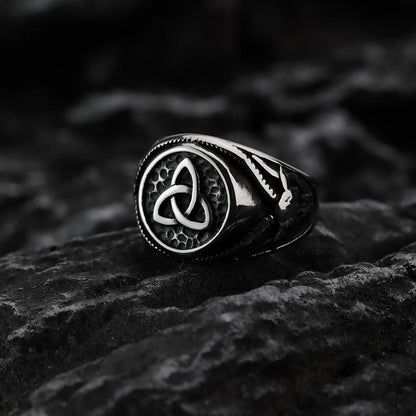 ODIN TRISKELION - Anel de Aço Inoxidável Ring Tesouros Vikings