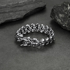 OUROBOROS - Pulseira de Dragão em Aço Inoxidável Bracelet Tesouros Vikings