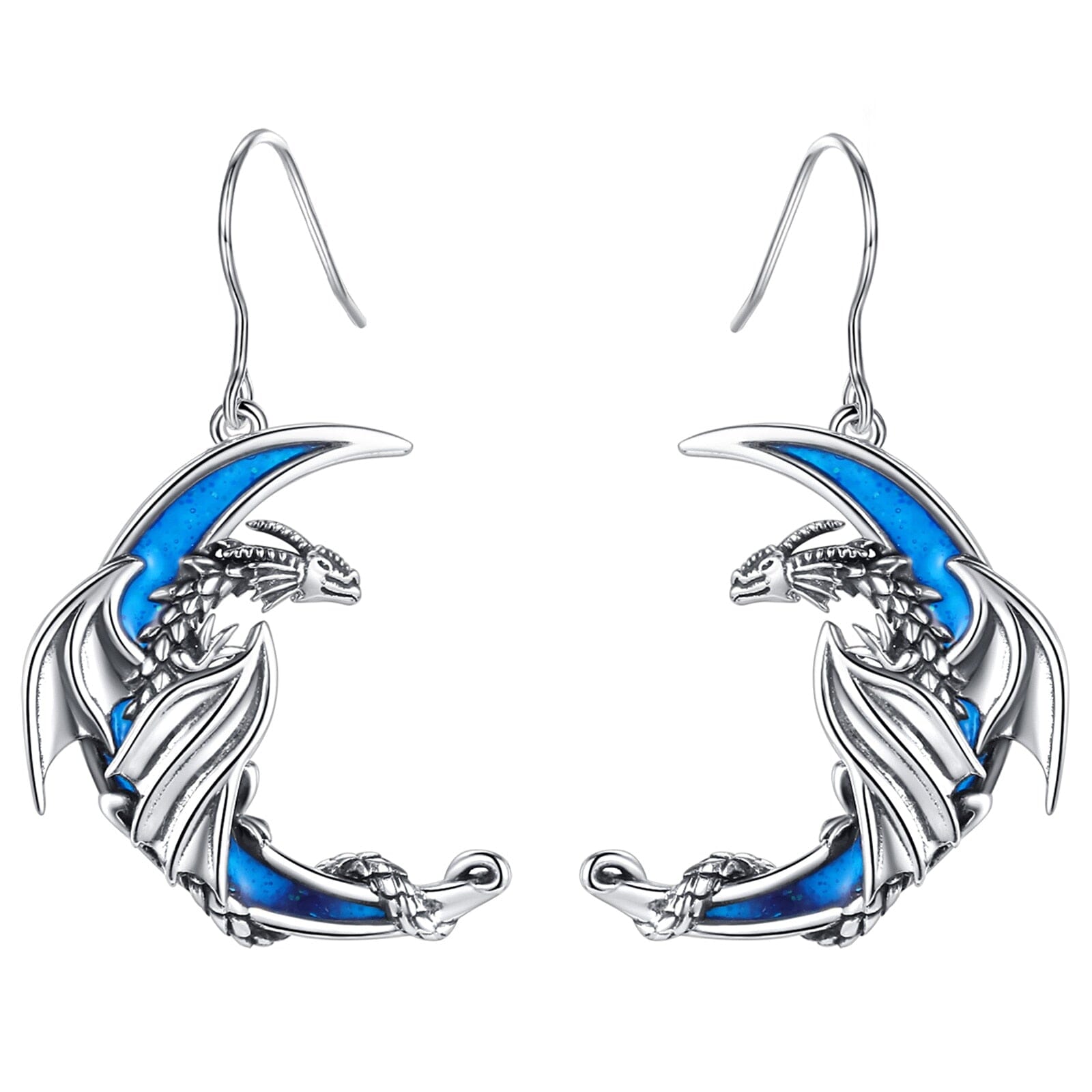 Par de Brincos Dragão de Cristal - Prata 925 Earrings Tesouros Vikings