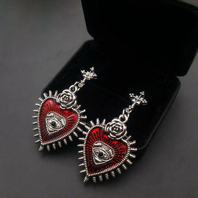 Par de Brincos Gothic Heart em Aço Inoxidável earrings Tesouros Vikings
