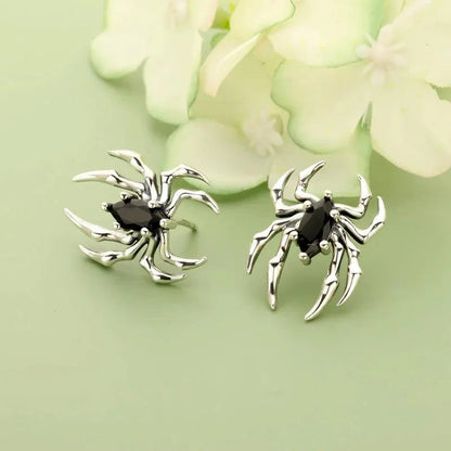 Par de Brincos Gothic Spider em Prata 925 earrings Tesouros Vikings