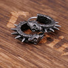 Par de Brincos Skull & Spikes em Aço Inoxidável Earrings Tesouros Vikings