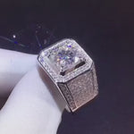 THOR - Anel Moissanite em Prata 925 até 3 Quilates