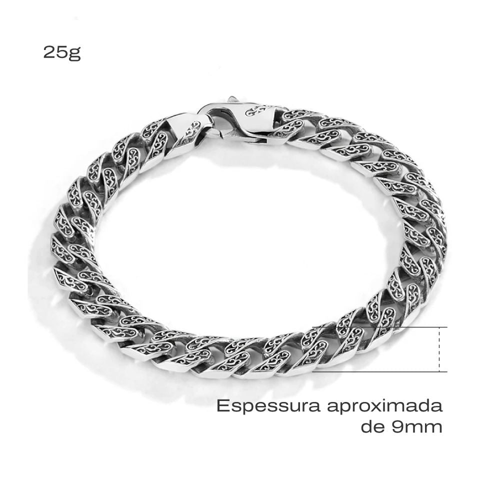 Pulseira Asgard em Prata 925 Bracelet Tesouros Vikings