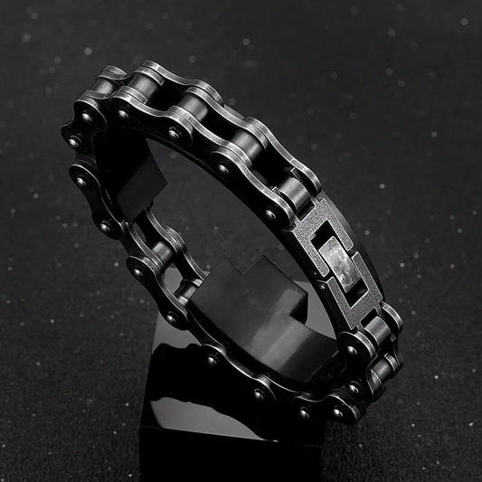 Pulseira Corrente de Moto Masculina em Aço Inoxidável Bracelet Tesouros Vikings