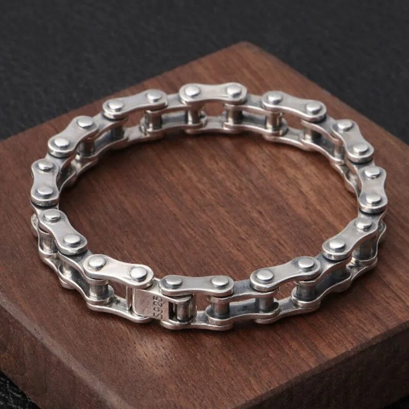 Pulseira Corrente de Moto Masculina em Prata 925 Bracelet Tesouros Vikings