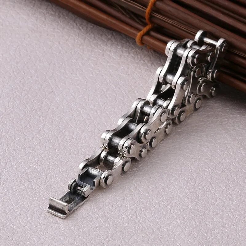 Pulseira Corrente de Moto Masculina em Prata 925 Bracelet Tesouros Vikings
