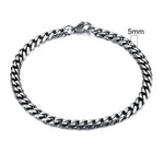 Pulseira Cubana Masculina em Aço Inoxidável Bracelet Tesouros Vikings