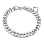 Pulseira Cubana Masculina em Aço Inoxidável Bracelet Tesouros Vikings