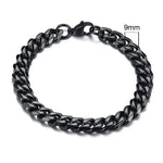 Pulseira Cubana Masculina em Aço Inoxidável Bracelet Tesouros Vikings