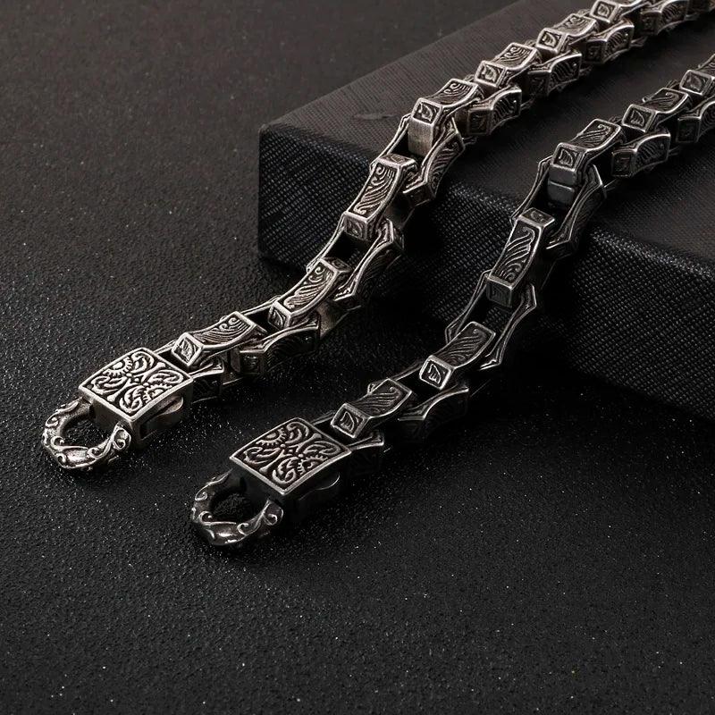Pulseira Freyr em Aço Inoxidável Negro Bracelet Tesouros Vikings