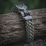 Pulseira Lobo Ancestral em Aço inoxidável Bracelet Tesouros Vikings