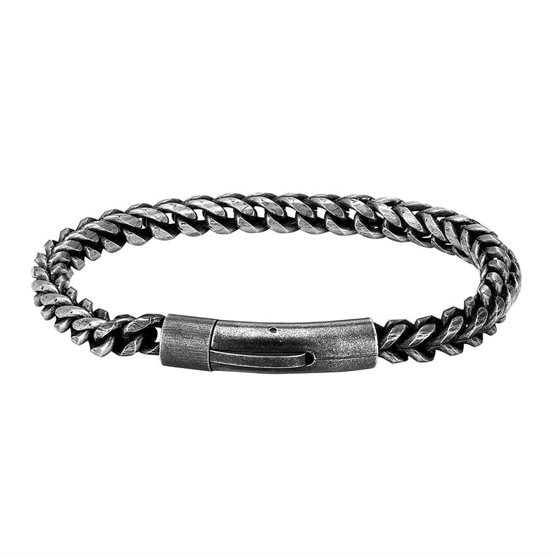 Pulseira Masculina SIGURD em Aço Inoxidável Bracelet Tesouros Vikings