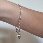 Pulseira Skull & Bones em Prata 925 Bracelet Tesouros Vikings