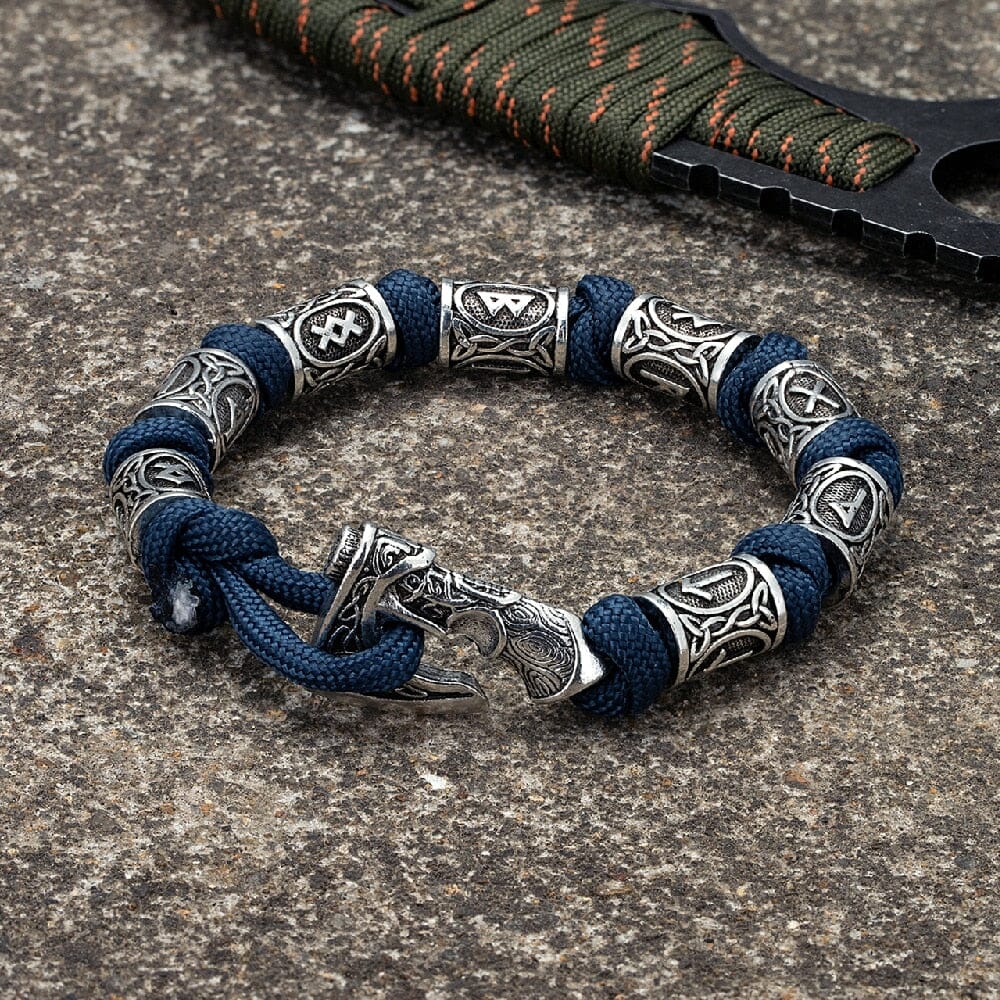 RUNAS VIKING - Pulseira de Paracord com Runas Bracelet Tesouros Vikings