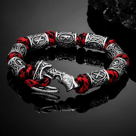 RUNAS VIKING - Pulseira de Paracord com Runas Bracelet Tesouros Vikings