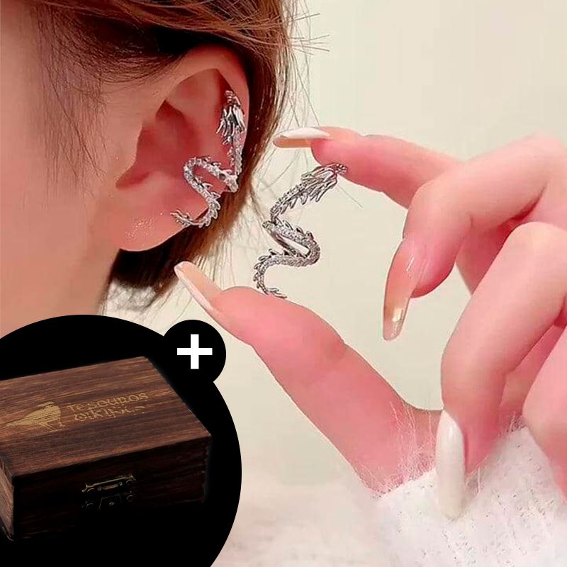 Shine Dragon - Brinco Estilo Ear Clip Shine Dragon - Brinco Estilo Ear Clip Tesouros Vikings