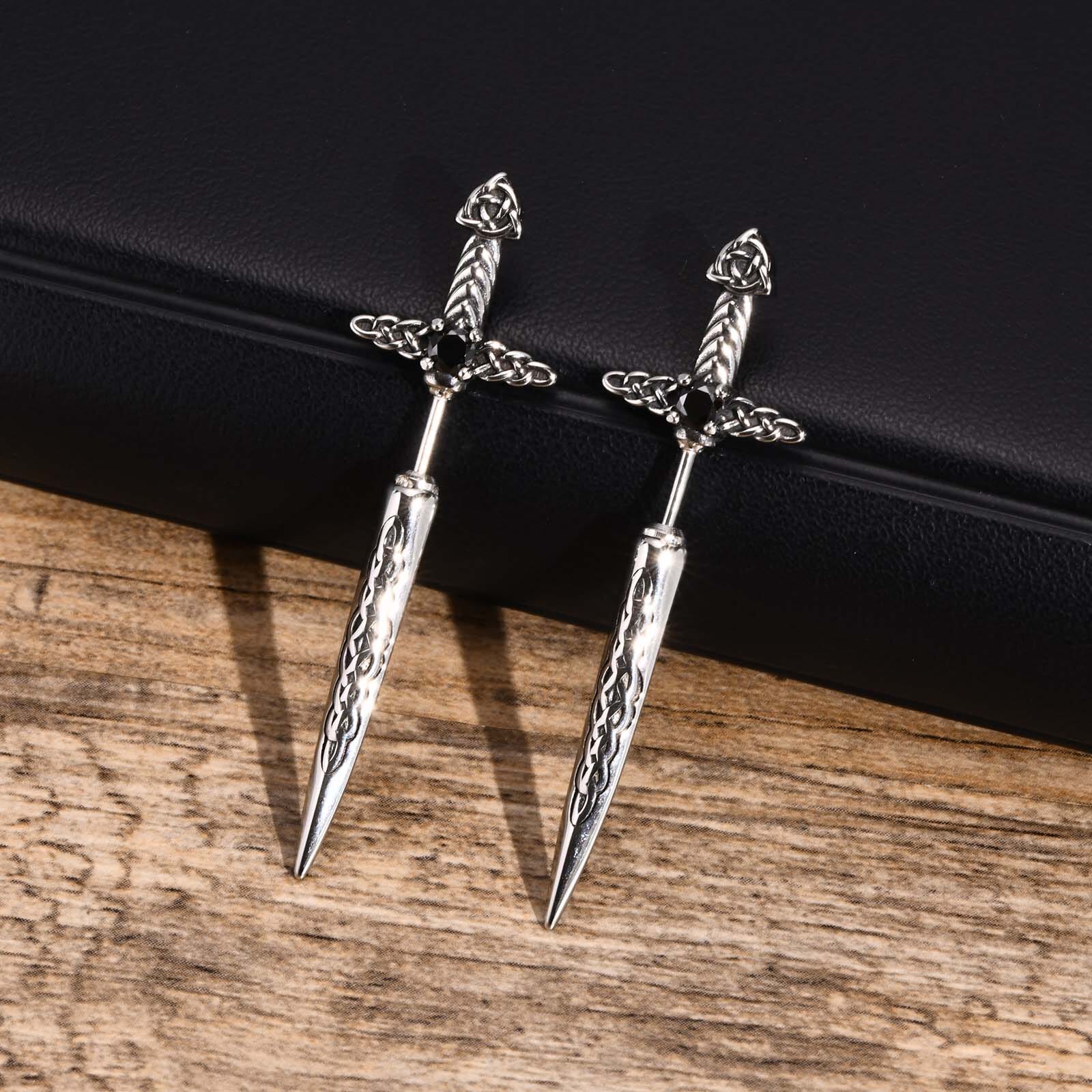 Ulfberht - Brinco de Espada Viking em Aço Inoxidável Earrings Tesouros Vikings