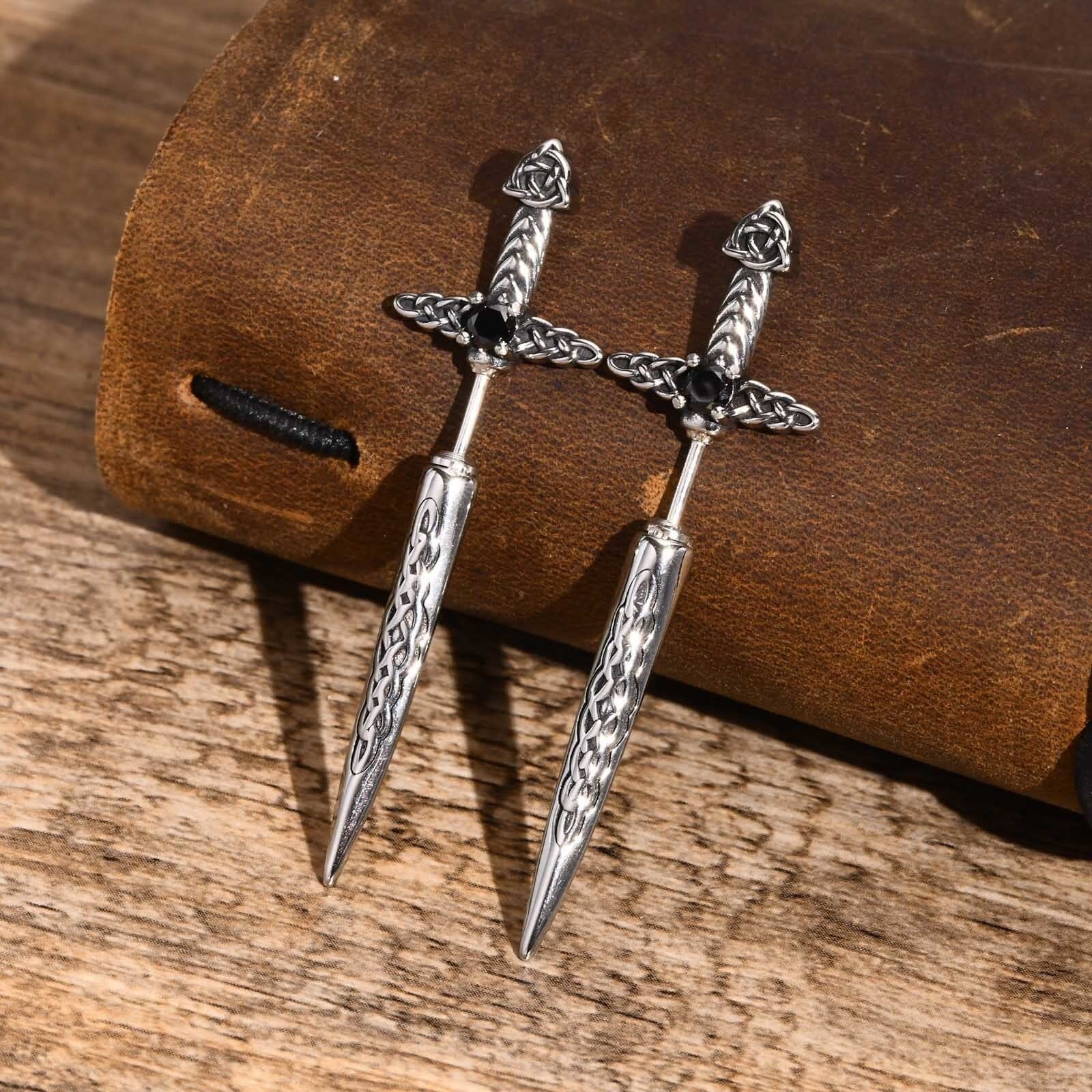 Ulfberht - Brinco de Espada Viking em Aço Inoxidável Earrings Tesouros Vikings