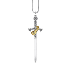 Ulfberht - Colar de Espada em Prata 925 - Pingente + Colar Necklace Tesouros Vikings