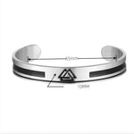 Valknut - Pulseira Masculina em Aço Inoxidável Bracelet Tesouros Vikings