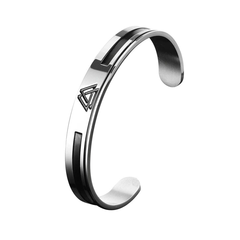 Valknut - Pulseira Masculina em Aço Inoxidável Bracelet Tesouros Vikings