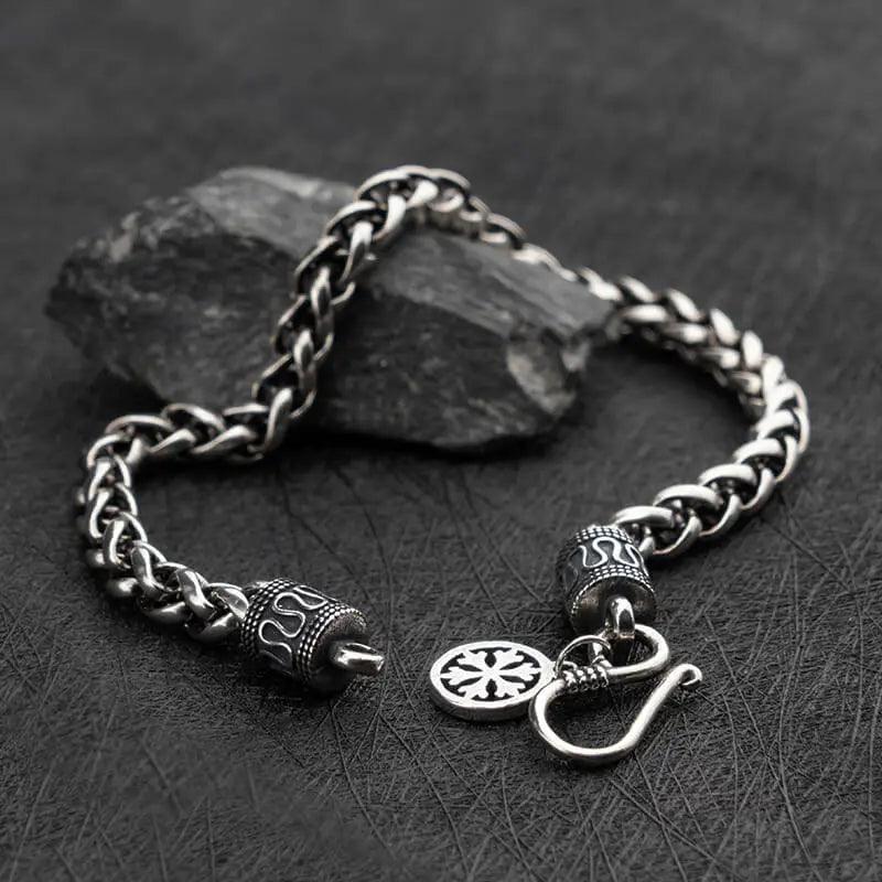 VIDAR - Pulseira Masculina em Prata 925 Bracelet Tesouros Vikings